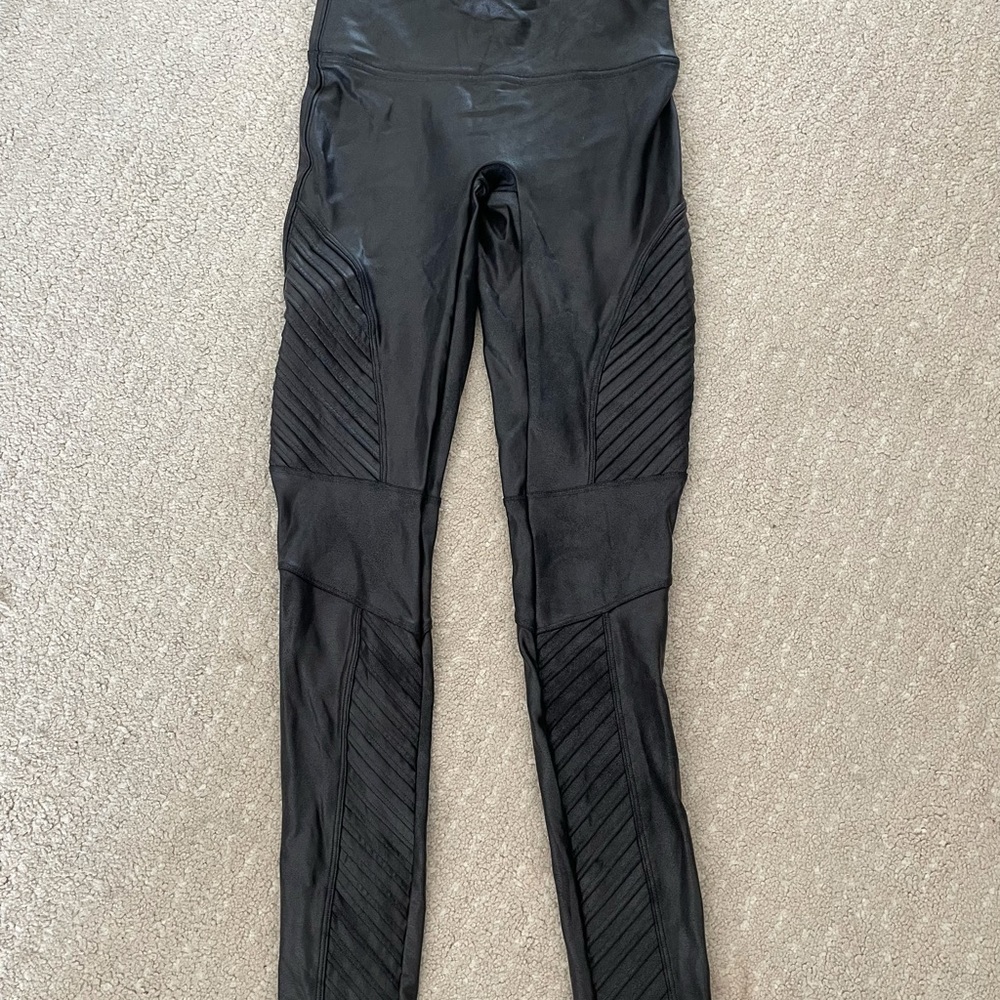 Spanx moto leather leggings size small